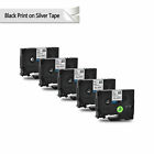 5 X Compatible Label Tze931 12mmx8m for Brother P-Touch Black On Silver PT-1000